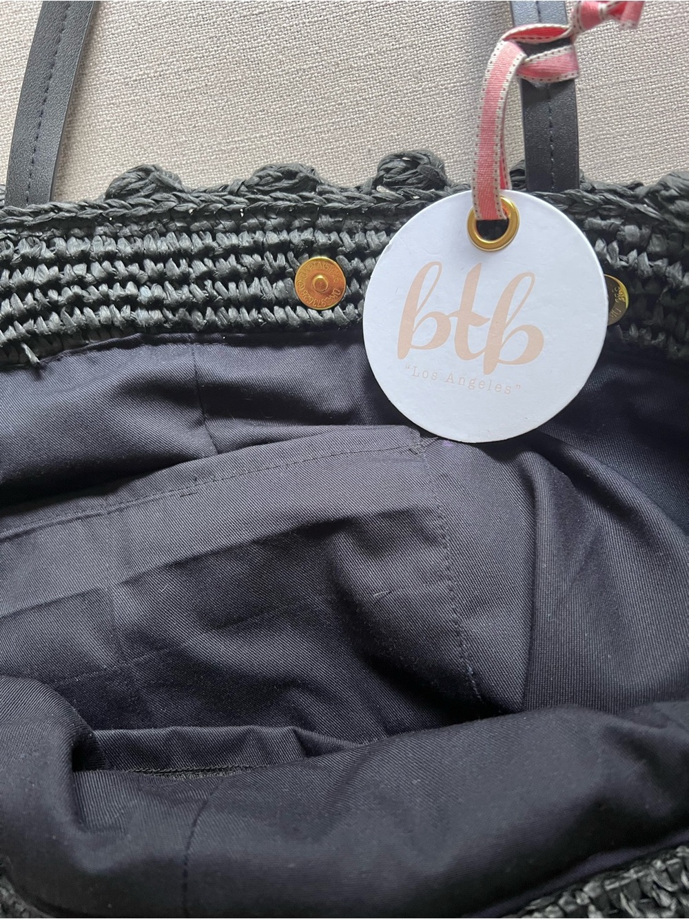 btb Los Angeles Leah Straw Tote - Picture 7 of 10